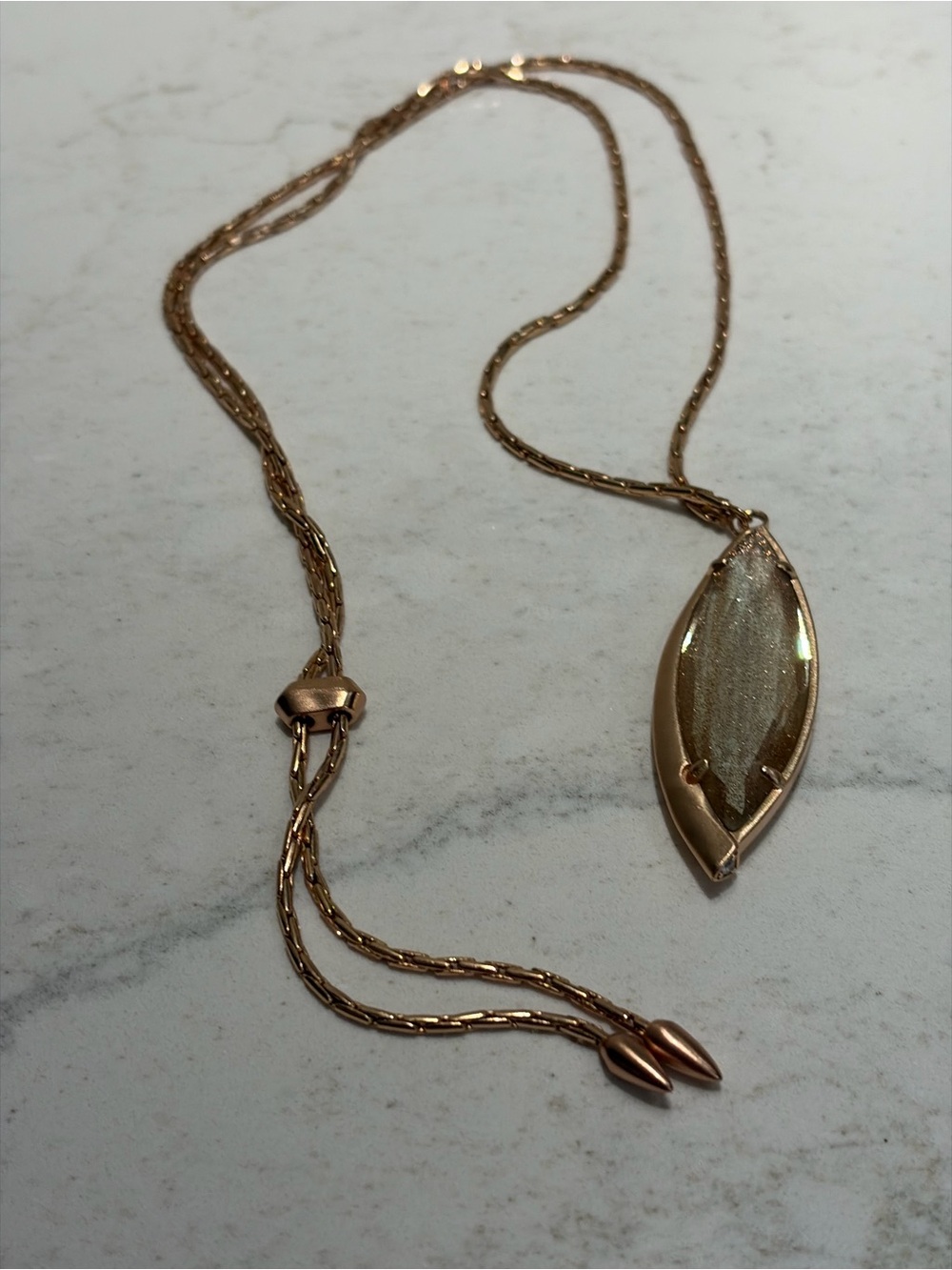Kendra Scott Rose Gold Marquise Pendant Necklace